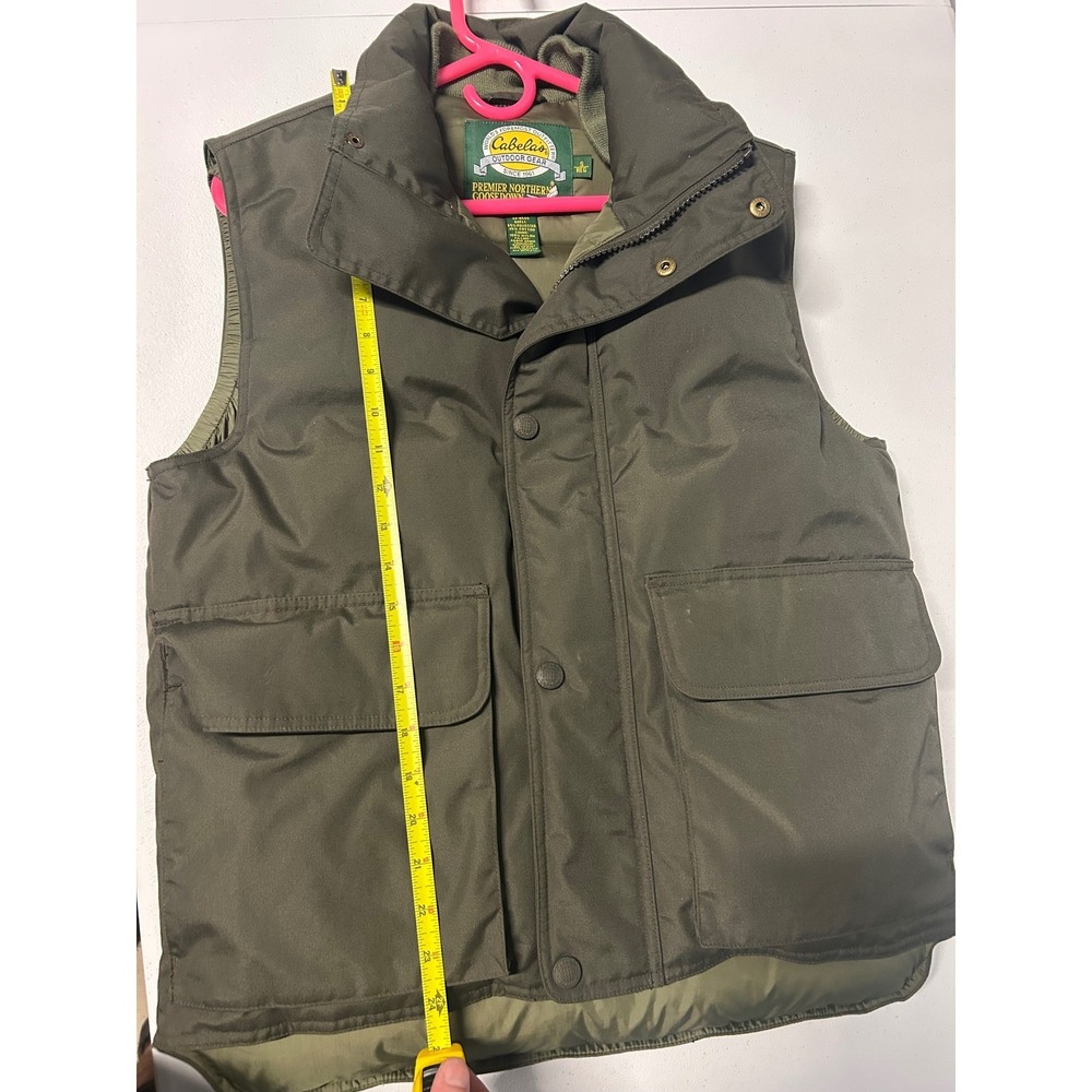 VTG Cabelas Vest Mens S Green Premier Northern Goose Down Puffer Outdoor Hunting - Picture 5 of 8